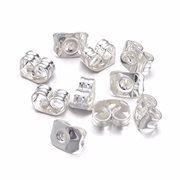 Stoppere - bagmekanik. Butterfly. Forsølvet. 5 mm. Ca. 30 stk.